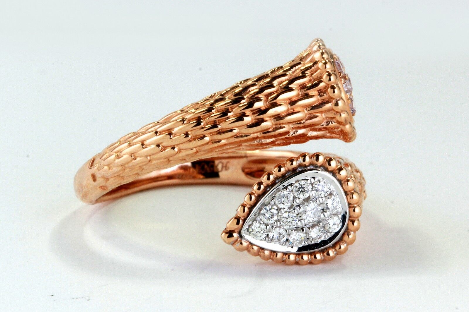0.27 tcw Cocktail Ring with White Diamonds and Pink Diamonds in 18k Rose Gold